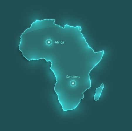 Africa map light neon vectorのイラスト素材