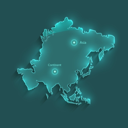 Asia map light neon vectorのイラスト素材