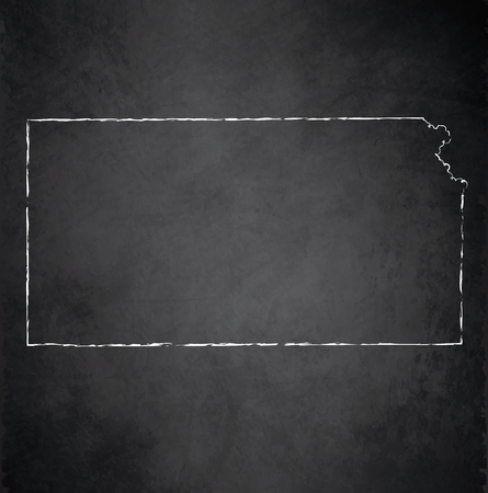 Kansas map blackboard chalkboard rasterの写真素材
