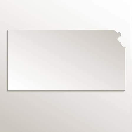 Kansas map card paper 3D natural rasterの写真素材