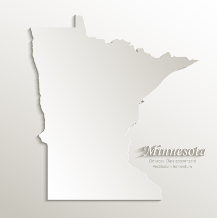 Minnesota map card paper 3D natural vector.のイラスト素材