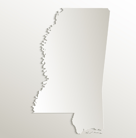 Mississippi map card paper 3D natural rasterの写真素材