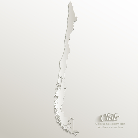 Chile map card paper 3D natural vectorのイラスト素材
