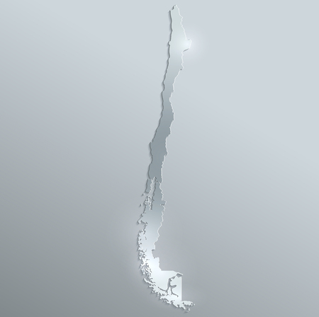 Chile map glass card paper 3D rasterの写真素材