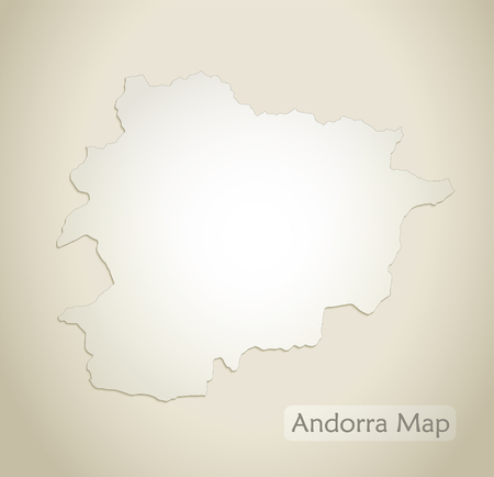 Andorra map old paper background vectorのイラスト素材