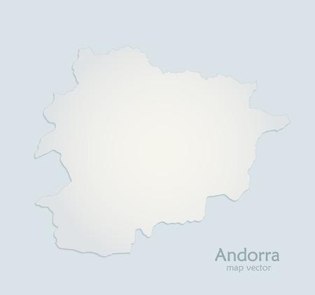 Andorra map blue white paper  background 3D vectorのイラスト素材