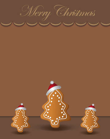 Merry Christmas greeting card template with Christmas tree with hat vectorのイラスト素材