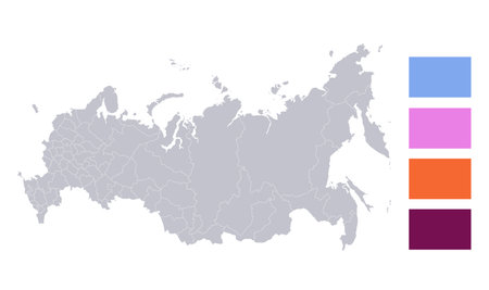 Infographics of Russia map, individual regions blankの写真素材