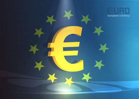 Euro background cryptocurrency, modern glowing bright lights blue vectorのイラスト素材