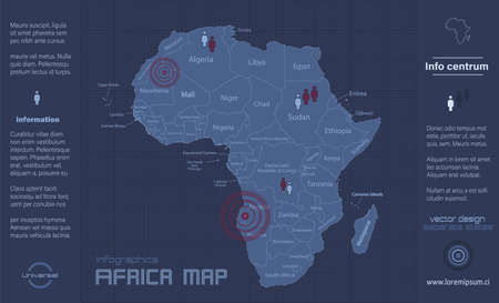 Africa map, individual states, infographics blue flat design vectorのイラスト素材