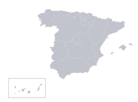 Infographics of Spain map, individual regions blank