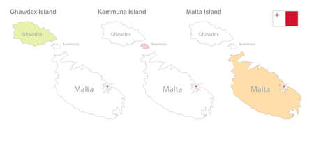 Map of Malta, islands names vectorのイラスト素材