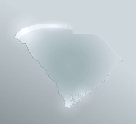 South Carolina map glass card paper 3D blankの写真素材