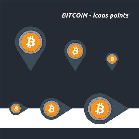 Bitcoin icons, buttons pointer vectorのイラスト素材