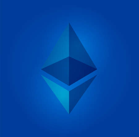 Ethereum symbol, blue background vectorのイラスト素材