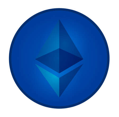 Ethereum icon, circular background vector