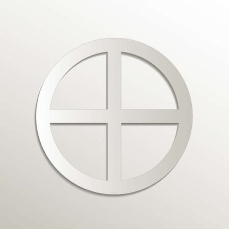 Earth symbol, planets symbols icon, card paper 3D natural vectorのイラスト素材