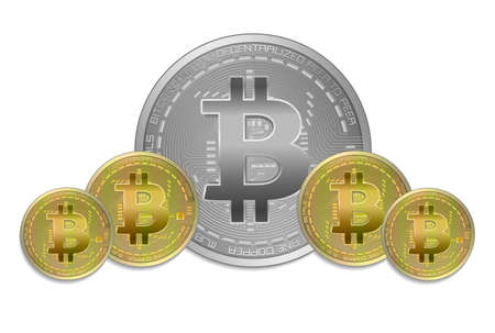Bitcoin coins, isolated on white background vectorのイラスト素材