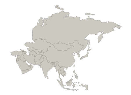 Asia map, individual states, blankの写真素材