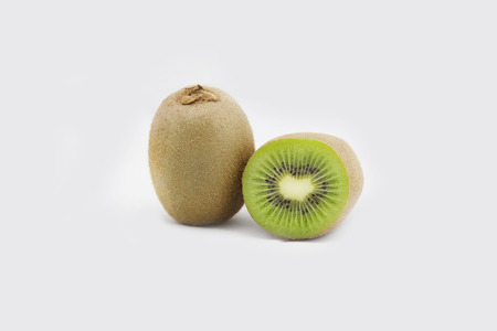 Kiwi fruit isolated on white backgroundの写真素材