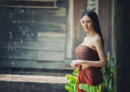 Legendary Thai ghost, Thai traditional uniform dress,Thailandの写真素材