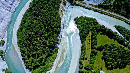 Aerial view of the river Katun in Karagol Gorge, Turkey