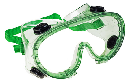 protective eye glasses on white background の写真素材