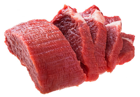 fresh raw beef steak meat Isolated on white backgroundの写真素材