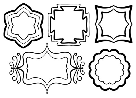 Symmetrical Frames Vector Setのイラスト素材