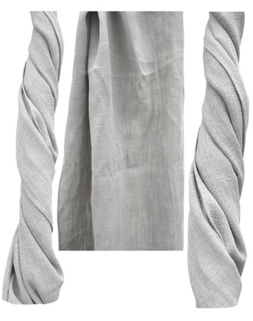 linen home-woven vintage fabric, a set of drapery foldsの写真素材