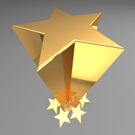 3d golden starsの写真素材