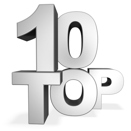 3d top 10 concept isolated on white