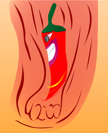 A cartoon hot pepper, capable of stunning anyone with its own taste.のイラスト素材