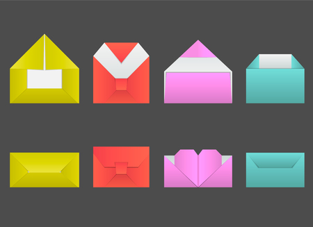 Set of original envelopes made for the holidays.のイラスト素材