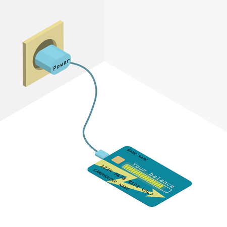 Credit card on charge. The credit card.のイラスト素材
