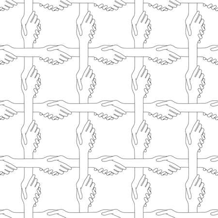 Handshake seamless pattern. Handshaking people create a network of communication and friendship.のイラスト素材