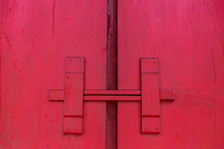 red Wooden bolt ancient thai or asian style.の写真素材