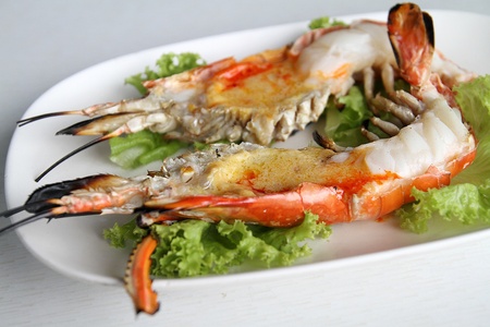 Grilled giant freshwater prawn の写真素材