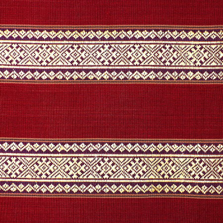 Old colorful thai Silk vintage Vintage fabric Thailand is made of hand-woven cotton fabric  Are most commonly used in the Northeast of Thailand の写真素材