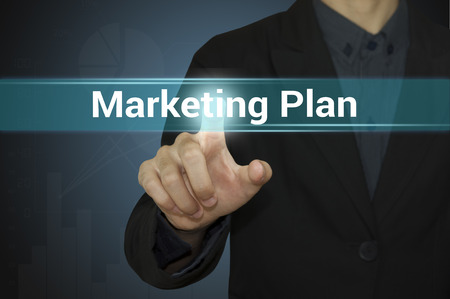 Business pointing marketing plan.の写真素材