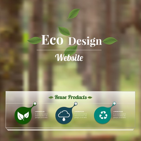 Eco design - Green and Sustainable, vector blurred background.のイラスト素材