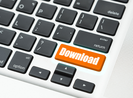 download button on black keyboard computer.