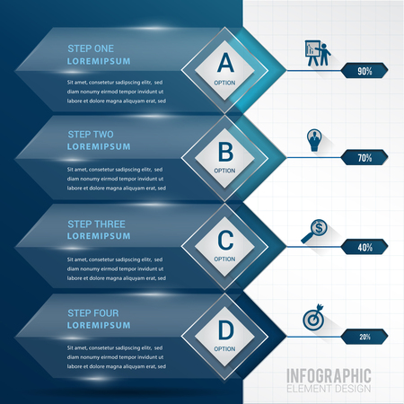 Abstract modern geometic glossy infographic. Can uesd for presentation, data diagram and infographic businessのイラスト素材
