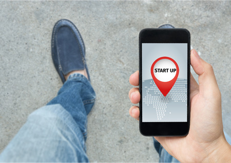 lifestyle start up connection application technology on mobile phone concept