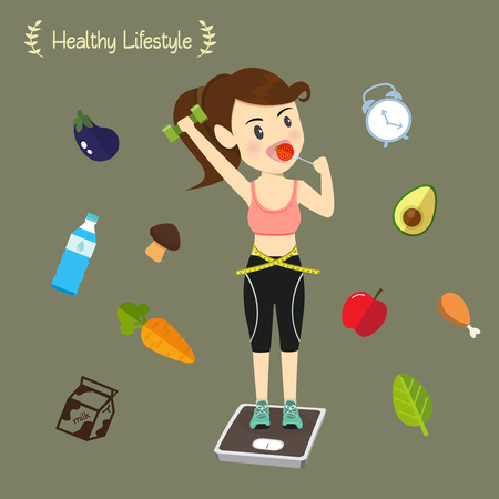 Women healthy lifestyle.のイラスト素材