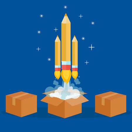 Idea out of box toward to creative.のイラスト素材