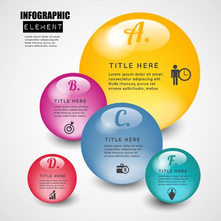 Ball 3d infographic element.Can used for infographic,banner,data,chart,diagram,presentation business and education.のイラスト素材
