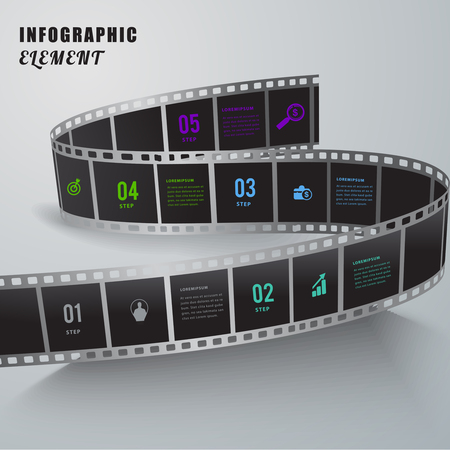 Abstract film creative infographic element.のイラスト素材