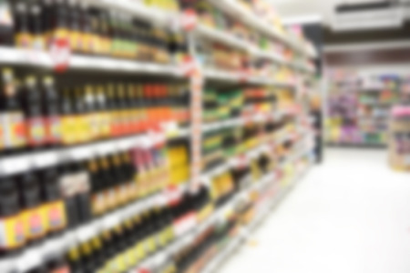 supermarket store with blurry for backgroundの写真素材