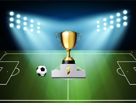 Football and soccer match. reward 1st vector illustration. Design for soccer champion. Vector illustration symbol and icon design concept.のイラスト素材